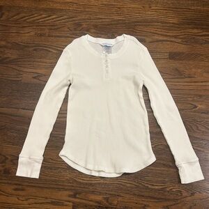 The Company Store White Cotton Henley